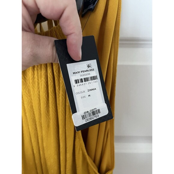 City Chic Halter Neck Maxi Fearless Size 18 NWT Zinnia Yellow Fall Color - Picture 8 of 9